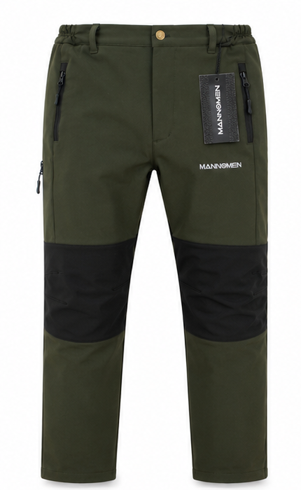 MANNOMEN Herren-Softshellhose – Funktionelle Outdoor- & Trekkinghose, Anglerhose Grün